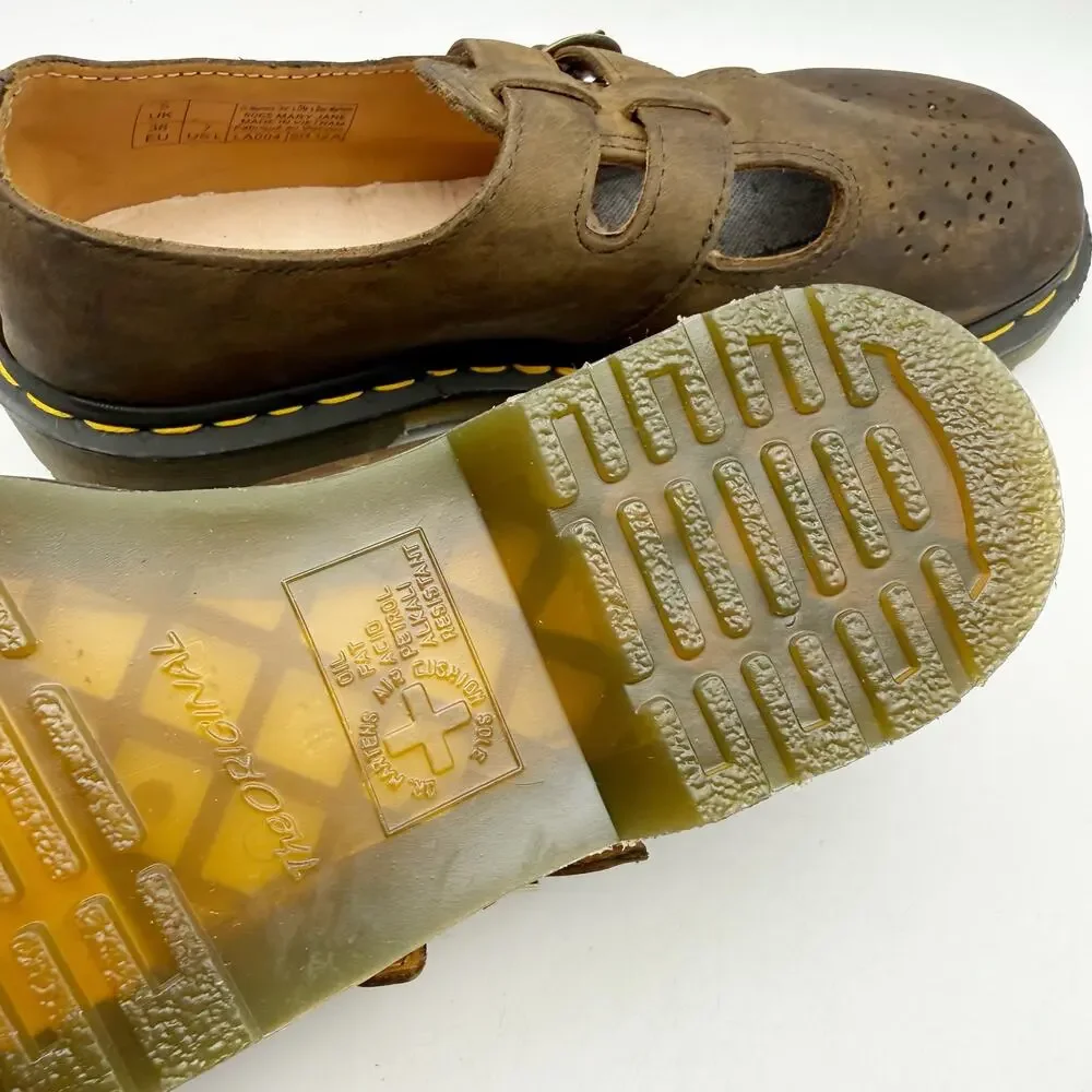 Dr. Martens Womens 8065 Mary Jane Shoes EU 38 US 7 Brown Leather EUC